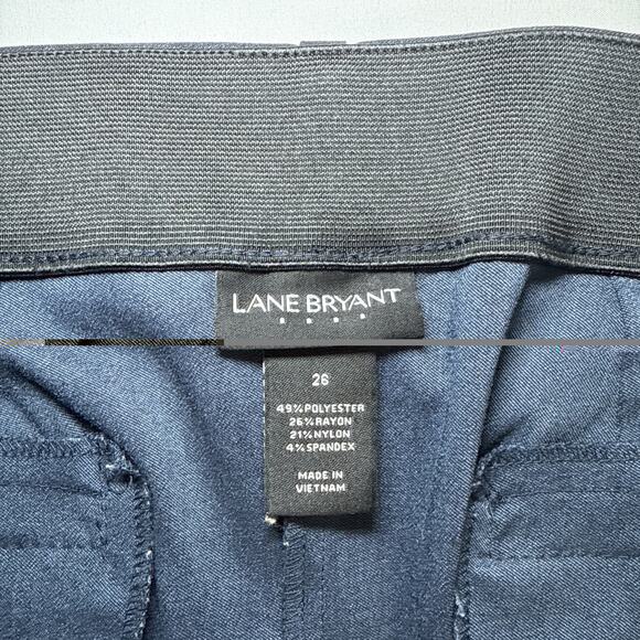 Lane Bryant Pants Womens 26 Navy Dark Blue Straight Leg Stretch Trouser Work EUC - Picture 3 of 10